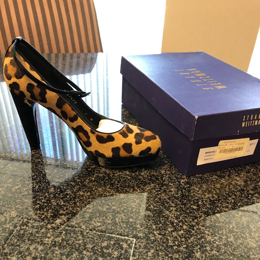 Stuart Weitzman Leopard Platform Pumps BNIB sz 7M
